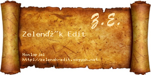 Zelenák Edit névjegykártya
